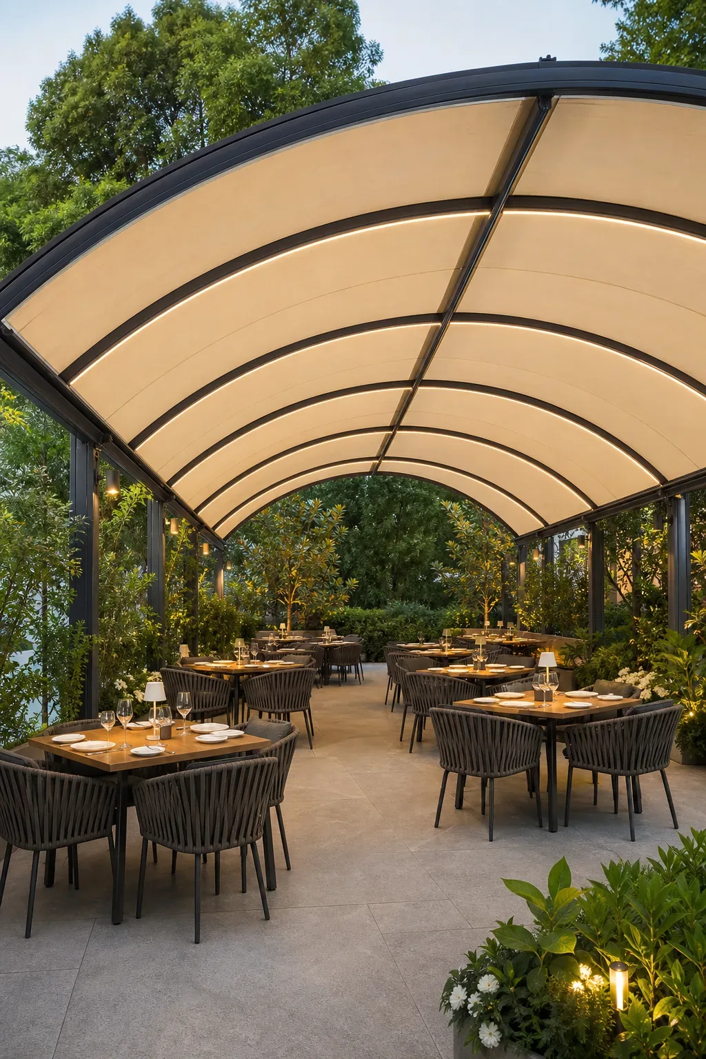 Kupolasta tenda Futura za baštu restorana